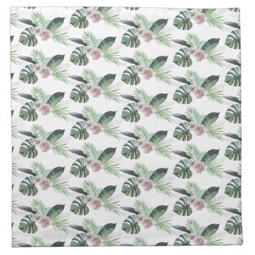 Tropical forest palm watercolour cloth napkin