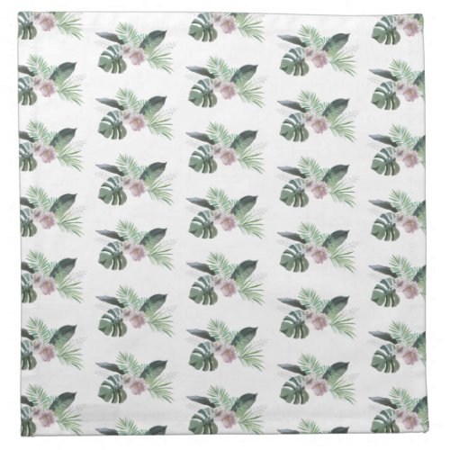 Tropical forest palm watercolour cloth napkin