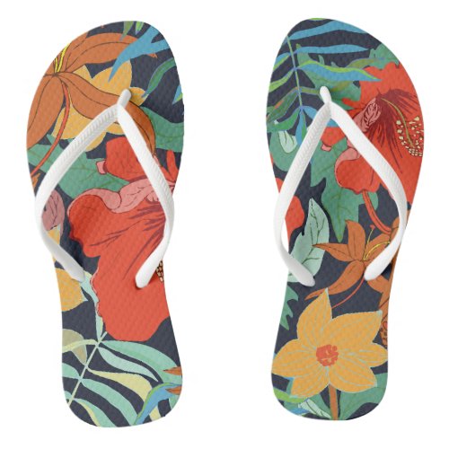 Tropical Forest Pattern Hawaii Flip Flops