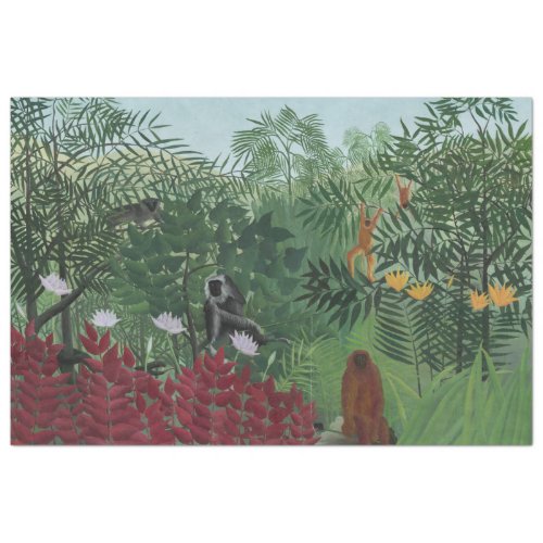 Tropical Forest With Apes and Snake Rousseau Tissue Paper