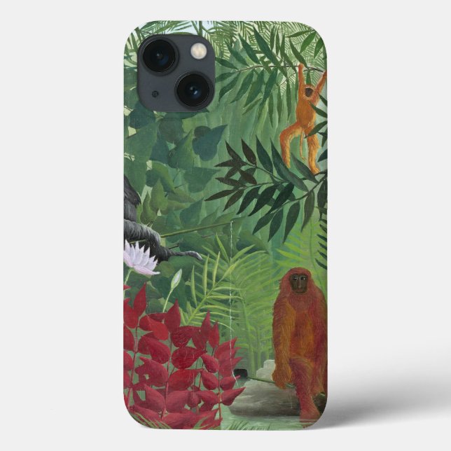 Tropical Forest with Monkeys, 1910 (oil on canvas) Case-Mate iPhone Case (Back)