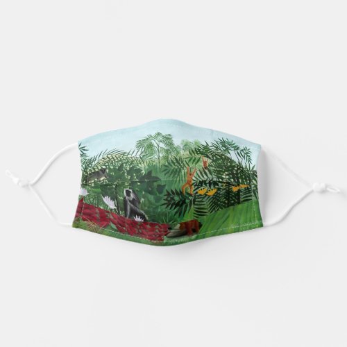Tropical Forest with Monkeys by Henri Rousseau Adult Cloth Face Mask