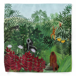 Tropical Forest with Monkeys by Henri Rousseau. Bandana