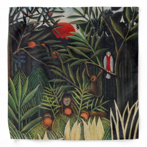 Tropical Forest with Monkeys by Henri Rousseau Bandana