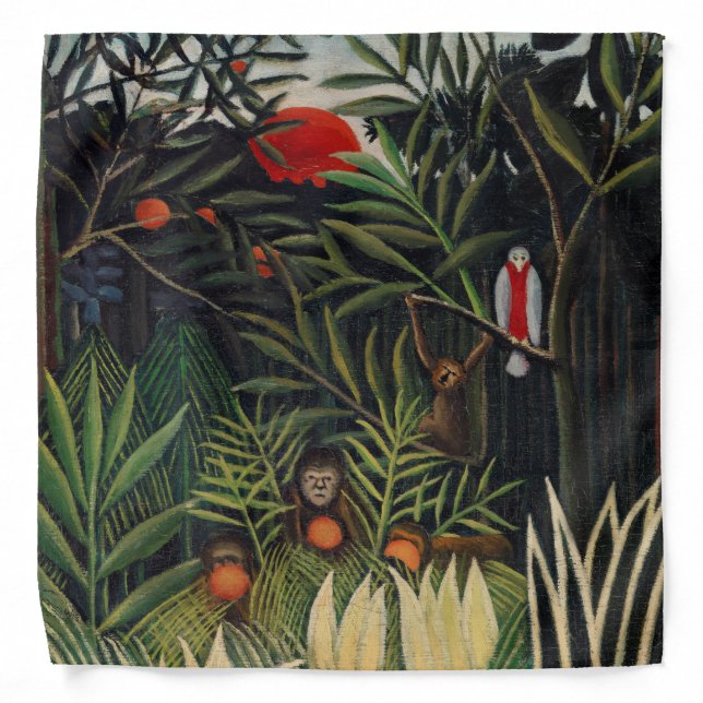 Tropical Forest with Monkeys by Henri Rousseau. Bandana (Front)
