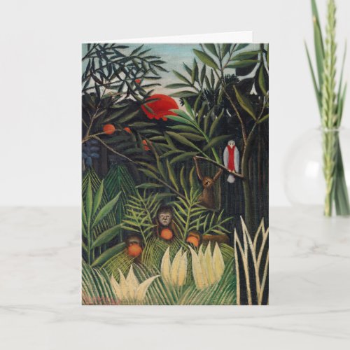 Tropical Forest with Monkeys by Henri Rousseau Card