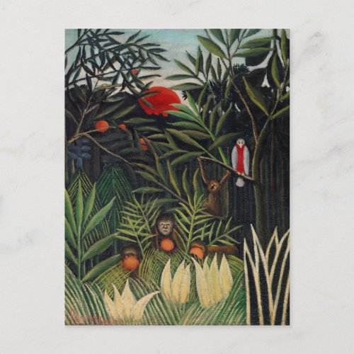 Tropical Forest with Monkeys by Henri Rousseau Postcard