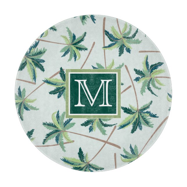 Tropical Foxtail Palm | Add Your Initial Cutting Board (Front)