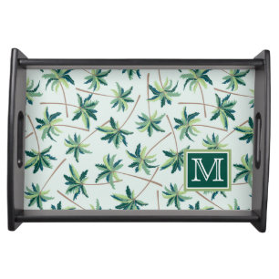 Tropical Foxtail Palm Add Your Initial Serving Tray