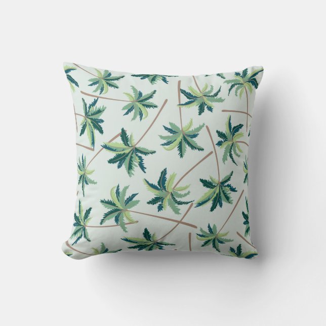 Tropical Foxtail Palm | Add Your Initial Throw Pillow (Front)