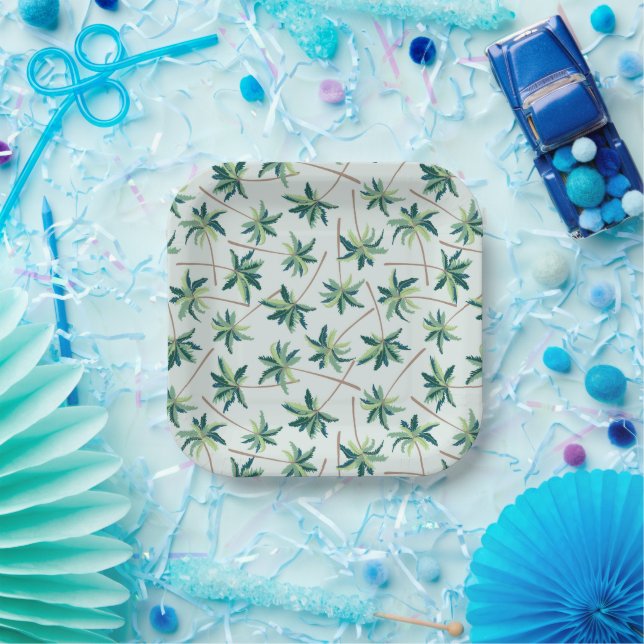 Tropical Foxtail Palm Paper Plates (Party)