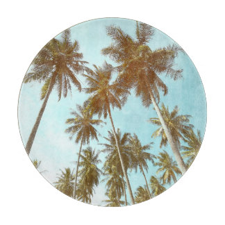 Tropical Frame: Abstract Palm Trees Cutting Board