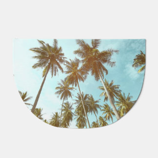 Tropical Frame: Abstract Palm Trees Doormat