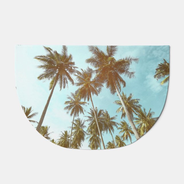 Tropical Frame: Abstract Palm Trees Doormat (Front)