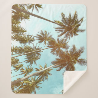 Tropical Frame: Abstract Palm Trees Sherpa Blanket