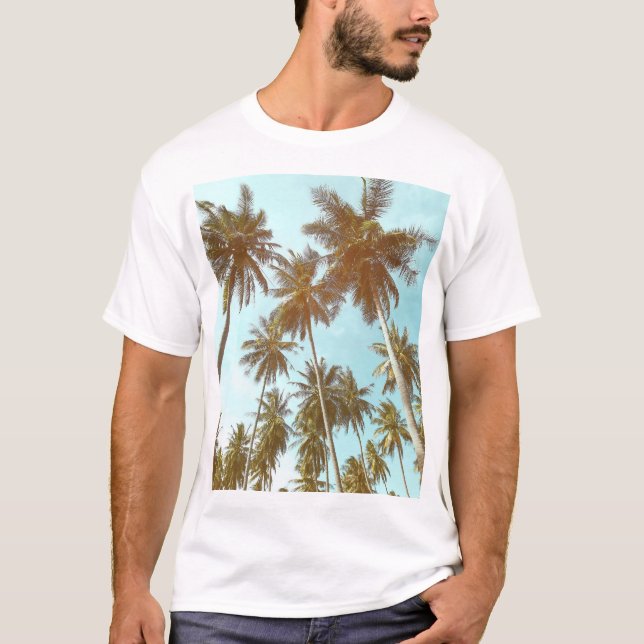 Tropical Frame: Abstract Palm Trees T-Shirt (Front)
