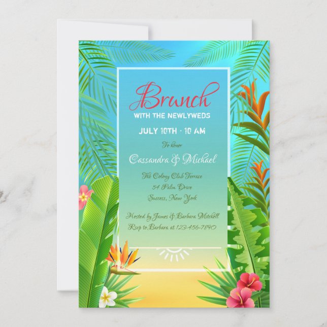 Tropical Frame Invitation (Front)