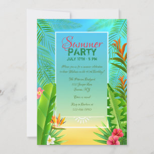 Tropical Frame Invitation