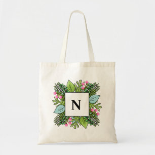 Tropical Frame Monogram Tote Bag