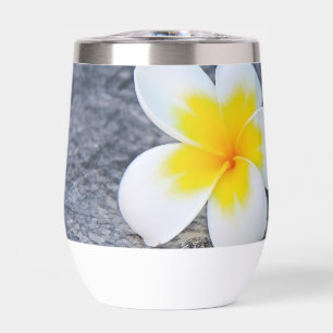 Tropical Frangipani Floral Photography Thermal Wine Tumbler