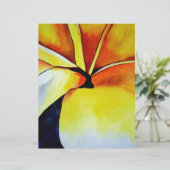 Tropical Frangipani flower watercolor abstract art (Standing Front)