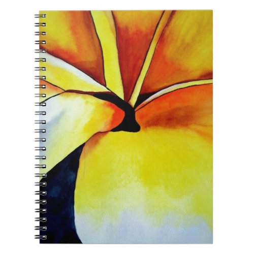 Tropical Frangipani flower watercolor abstract art Notebook