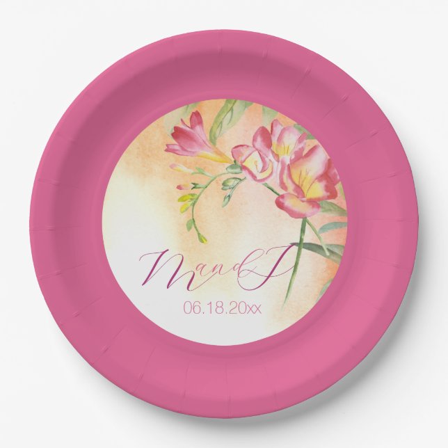Tropical Freesia Paper Plates (Front)