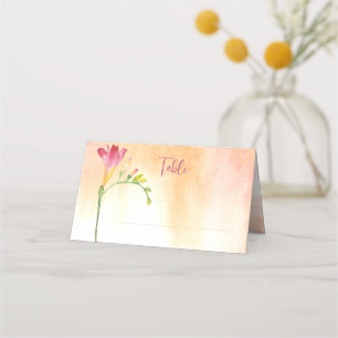 Tropical Freesia Watercolor Table Place  Place Card