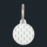 tropical fresh summer faux gold pineapple pattern pet name tag<br><div class="desc">Cute and summer faux gold and turquoise pineapple pattern. You may choose the color of the background.</div>