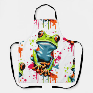 Tropical Frog Apron - Colourful Frog prince