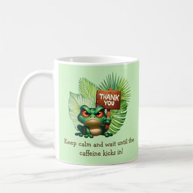 Tropical Frog Humor Coffee Mug - Customizable (Left)