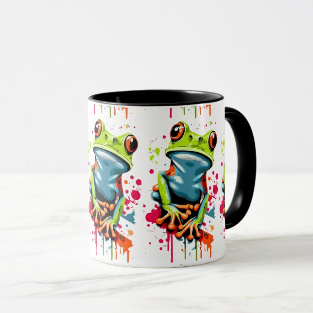 Tropical Frog Mug - Frog prince Coffee Mug  (Front Right)