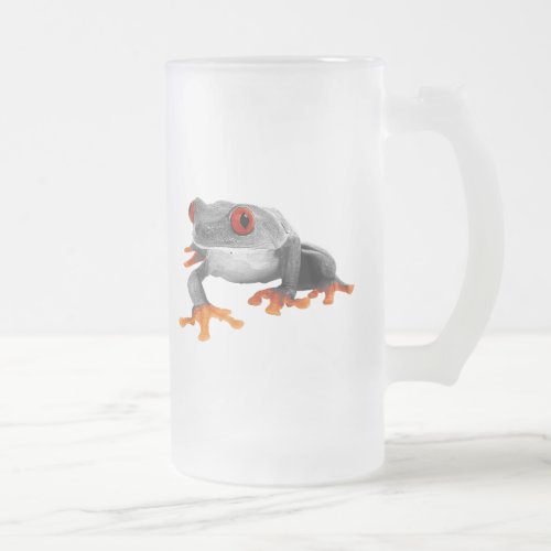 Tropical Frog Mug Frosted Glass Beer Mug