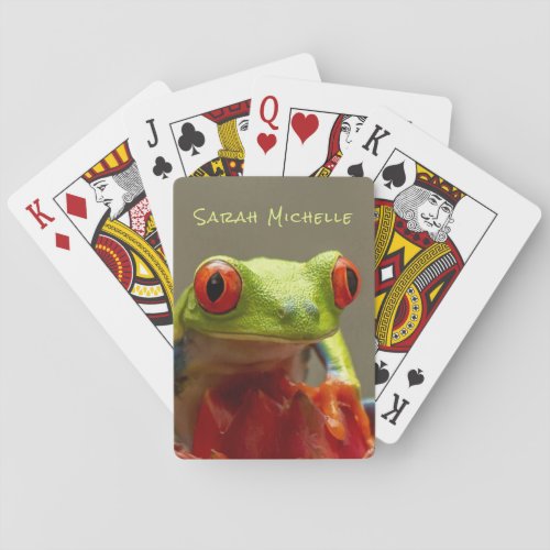 Tropical Frog Personalized Long Name Playing Cards