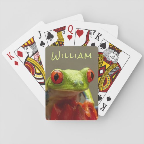 Tropical Frog Personalized Short Name Playing Cards