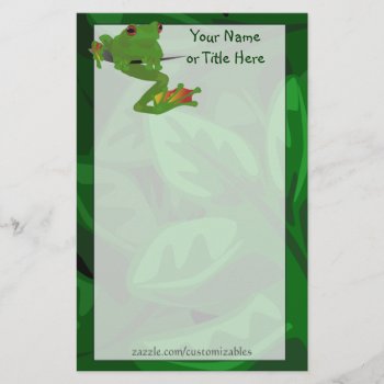 Tropical Frog Stationery by Customizables at Zazzle