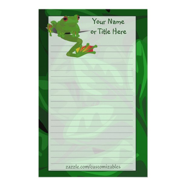 Frog Stationery Paper Zazzle
