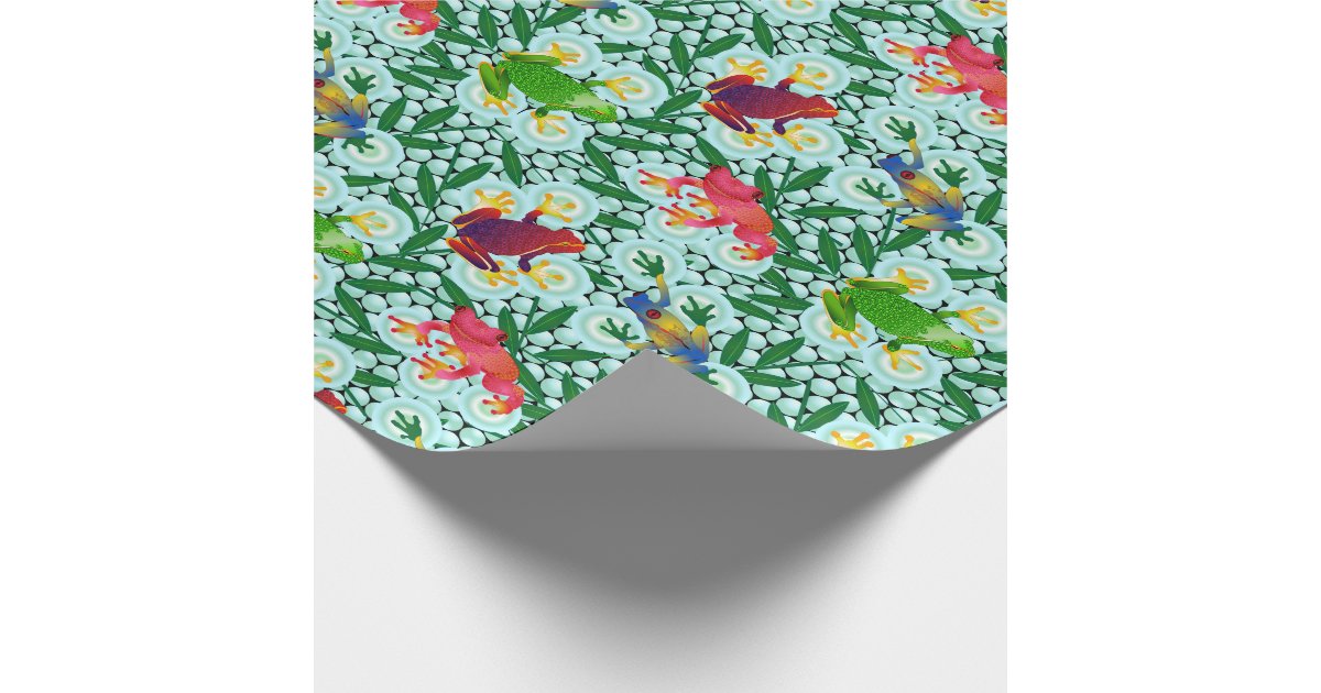 Tropical Frogs Bamboo Wrapping Paper | Zazzle