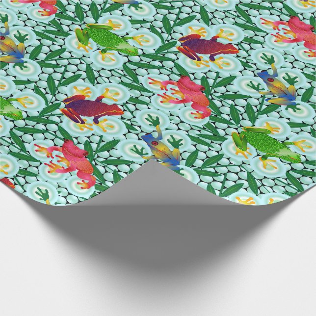 Tropical Frogs Bamboo Wrapping Paper (Corner)