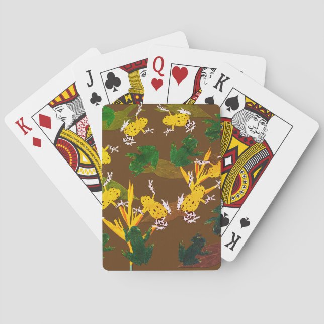 Tropical Frogs Pattern Poker Cards (Back)