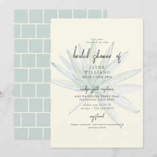 Tropical Frond Mint & Yellow Bridal Shower Invitation