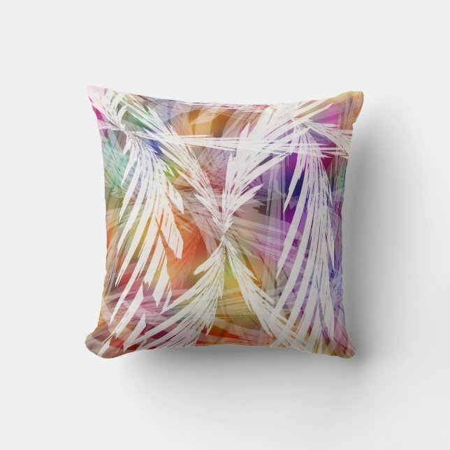 Tropical Fronds Throw Pillow (Front)