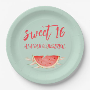 Tropical Fruit 16th Birthday Paper Plates