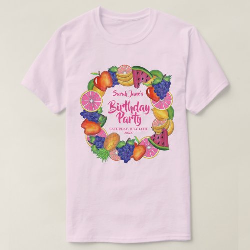 Tropical Fruit Banana Watermelon Birthday Party T_Shirt