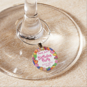 Tropical Fruit Banana Watermelon Birthday Party Wine Charm