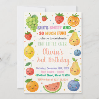 Tropical Fruit Birthday Invitation