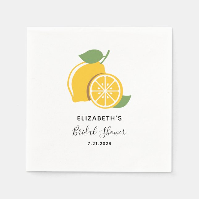 Tropical Fruit Bridal Shower Paper Napkins (Front)