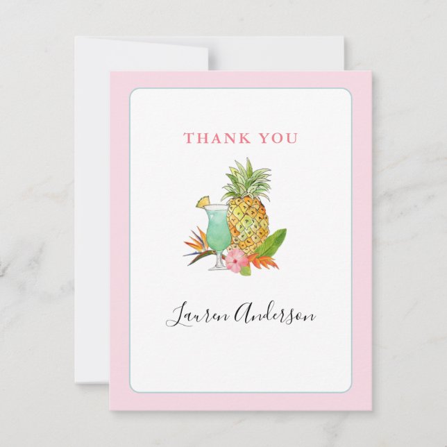 Tropical fruit Bridal shower Thank You Card (Front)