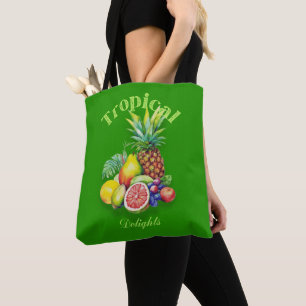 Tropical Fruit Collage Tote Bag