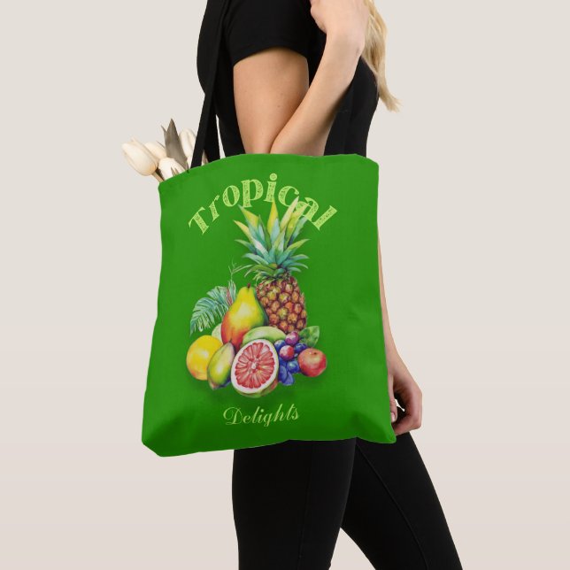 Tropical Fruit Collage Tote Bag (Close Up)